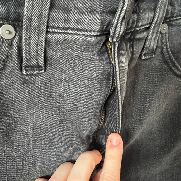 Madewell Distressed Black Denim Mini Skirt - Picture 4 of 7